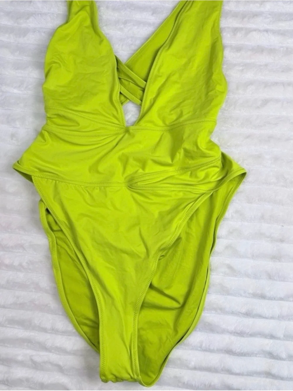 SKIMS Signature Swim Plunge Monokini Citrus 3X NWT Cutout